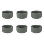 SECRET DE GOURMET Lot de 6 Bols Ronds  Côtelé  42cl Vert