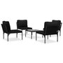 Voir la diapositive 2 : VIDAXL Salon de jardin 5 pcs avec coussins Noir PVC