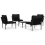 Voir la diapositive 2 : VIDAXL Salon de jardin 5 pcs avec coussins Noir PVC