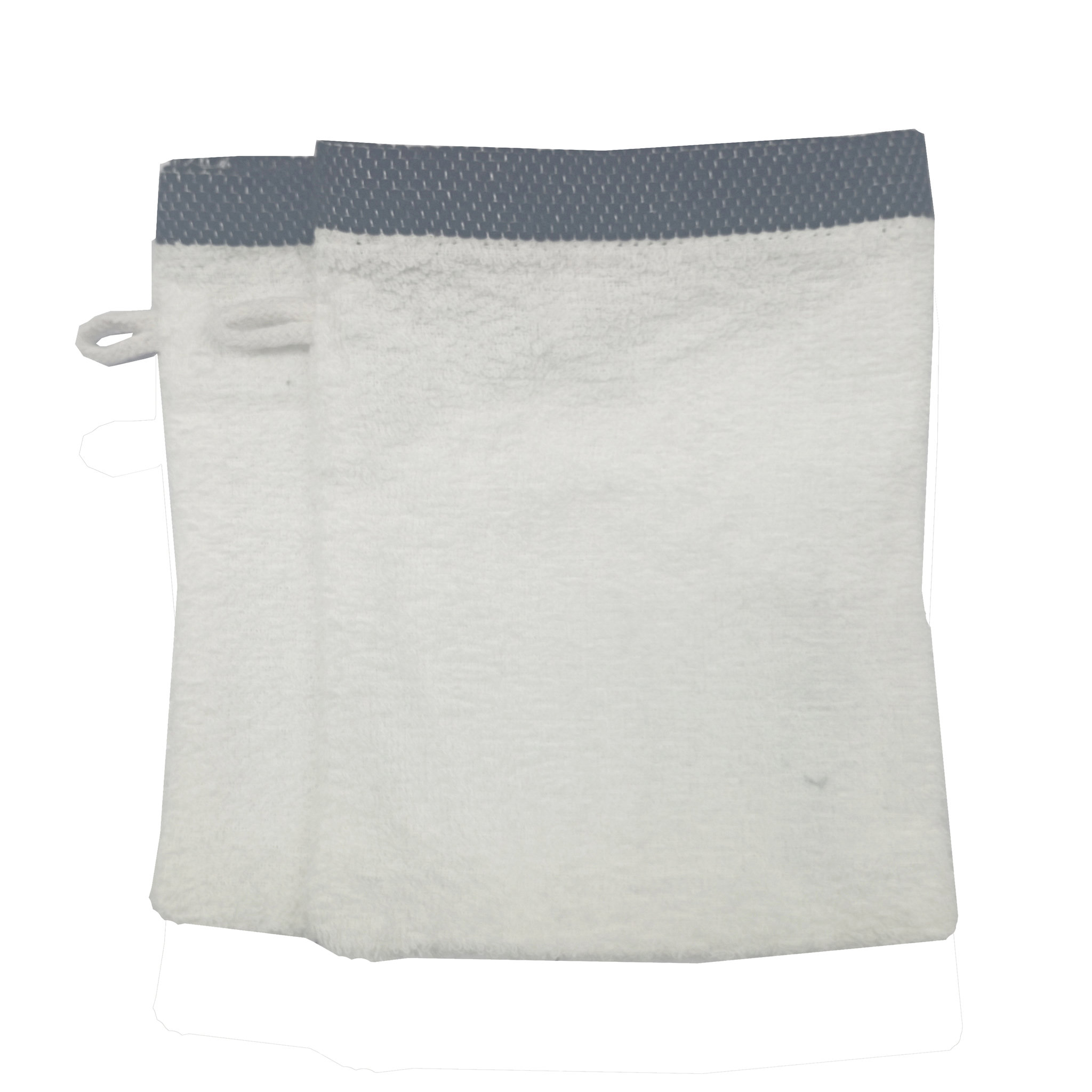 Voir la diapositive 1 : ACTUEL Lot de 2 gants de toilette uni en  coton 450GSM