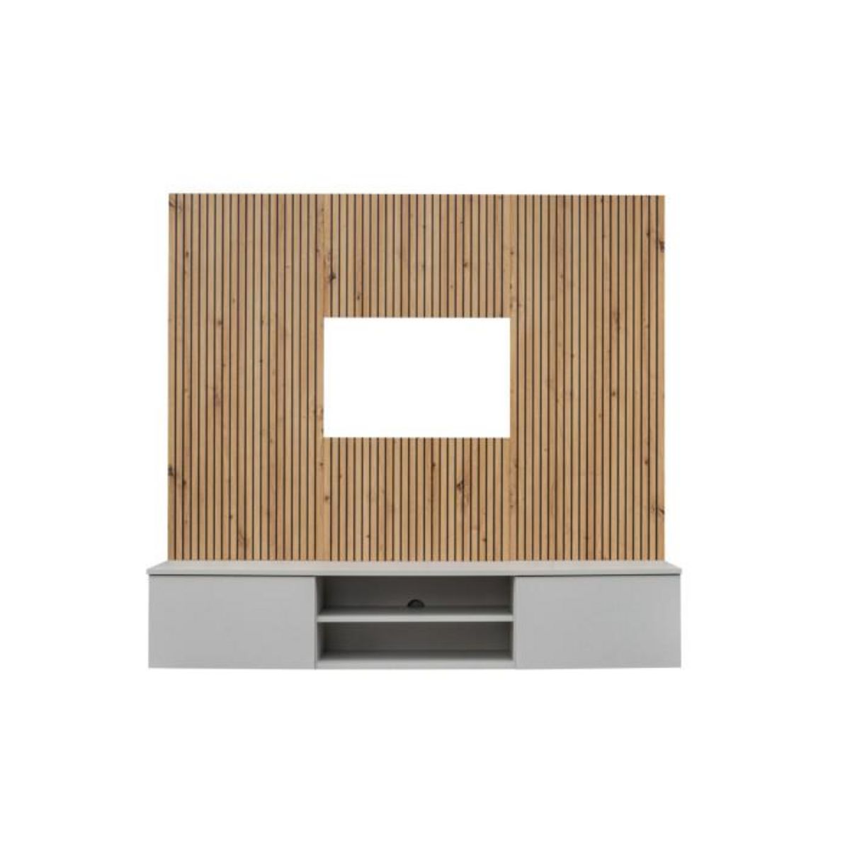 Paris Prix Ensemble Meuble TV Rayure  Xari  160cm Naturel & Gris