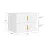 Voir la diapositive 3 : SOBUY Chevet 2 Tiroirs Blanc 40x30x30cm FBT177-E-W