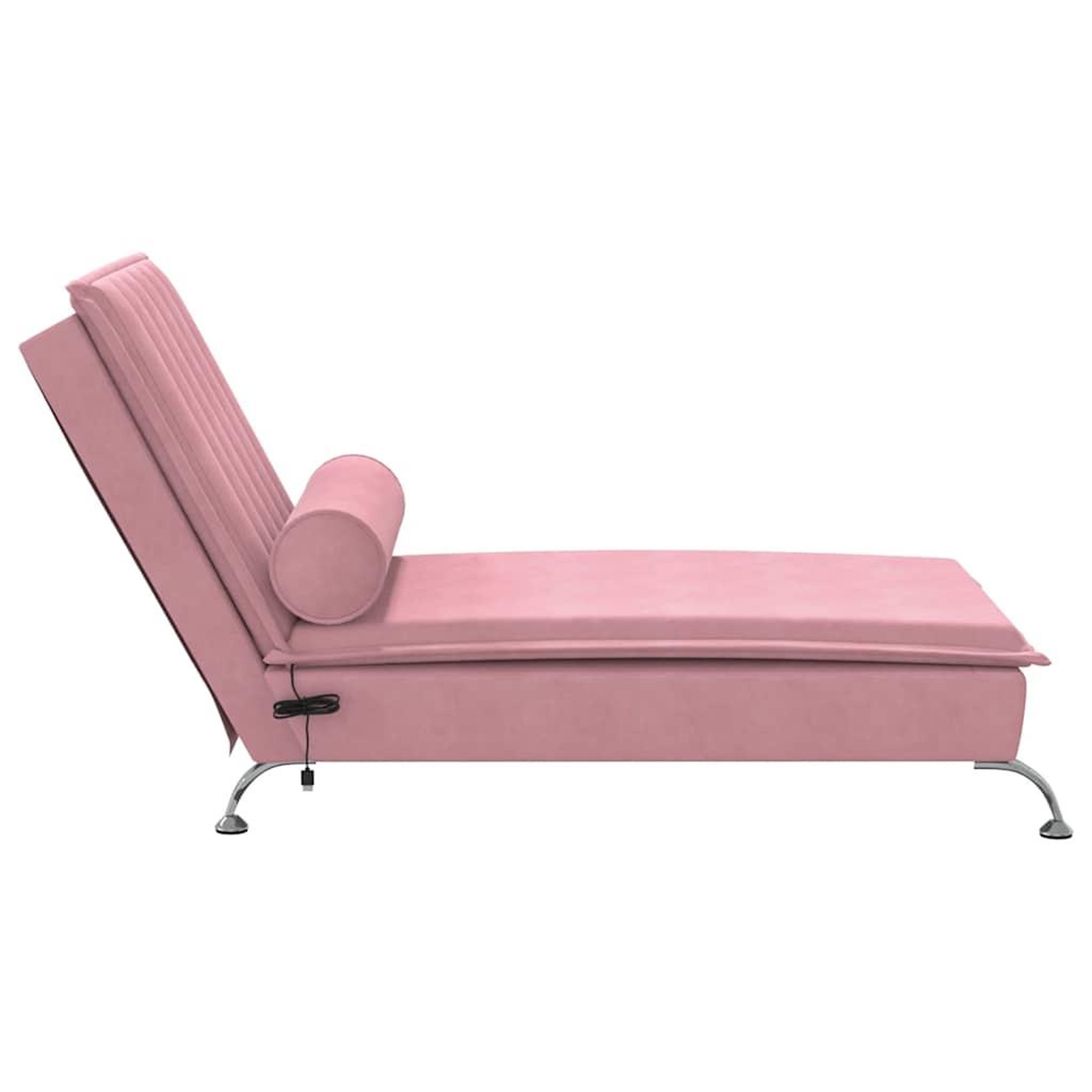 Voir la diapositive 5 : VIDAXL Chaise longue de massage avec traversin rose velours