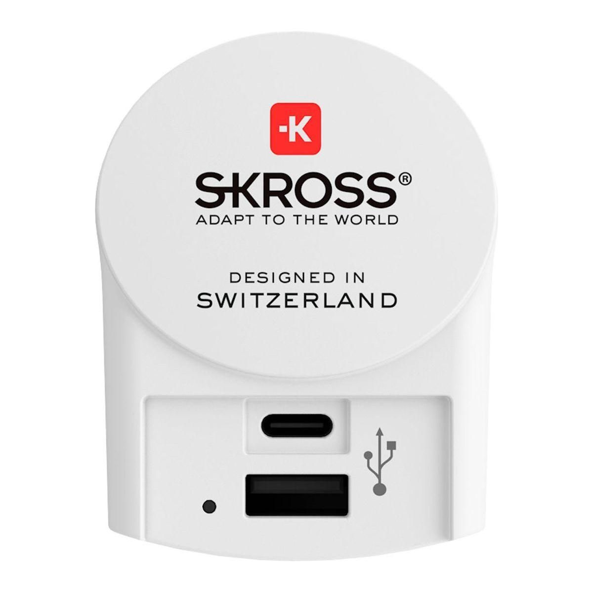 Skross Adaptateur prise Secteur Europe 1 USB + 1 TYPE C