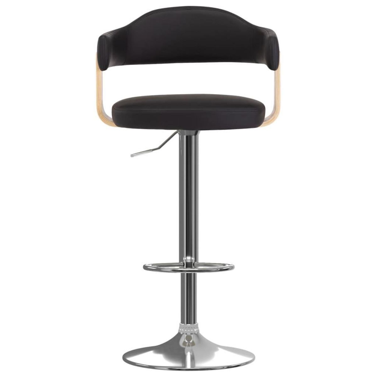 VIDAXL Tabourets de bar lot de 2 noir bois courbe et similicuir