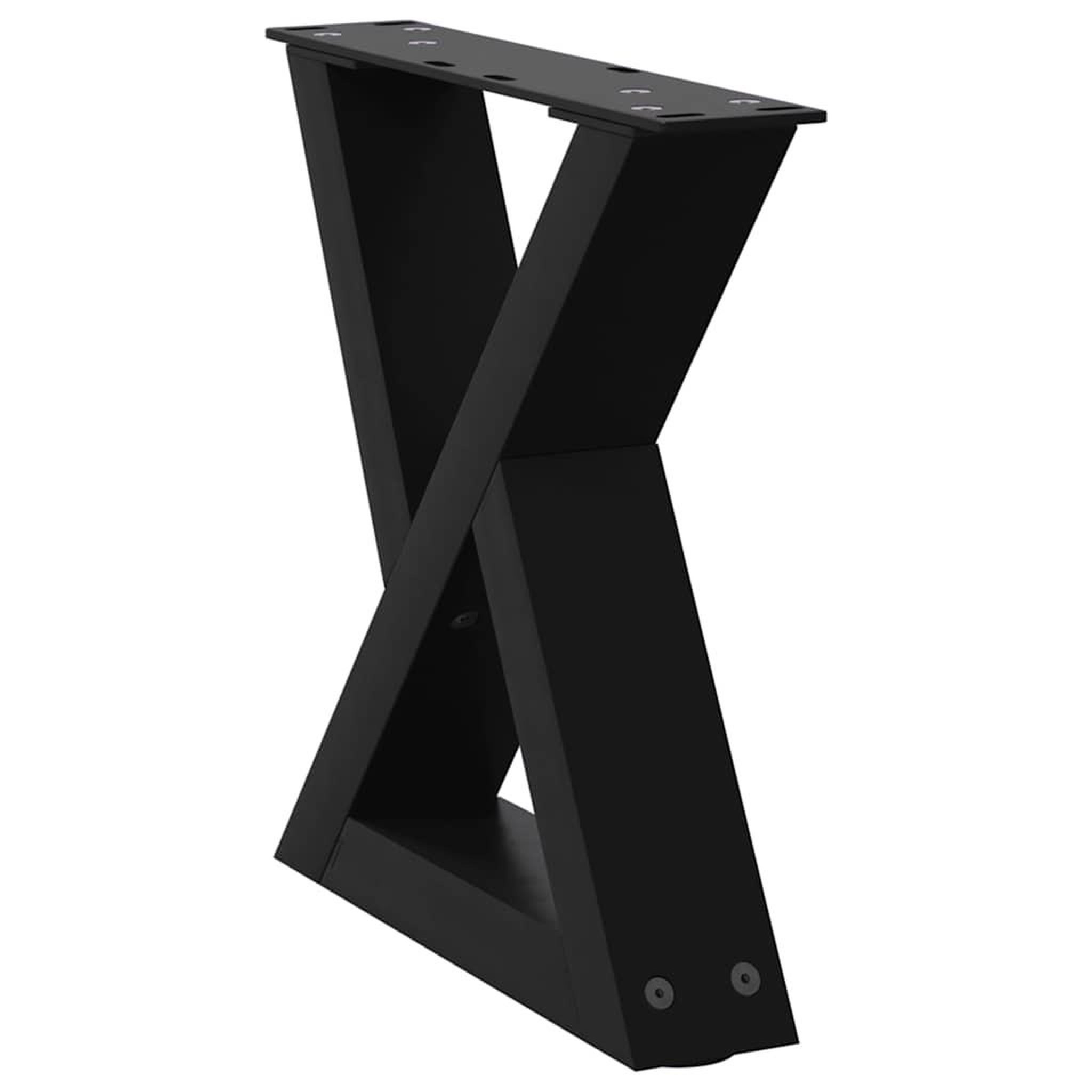 Voir la diapositive 4 : VIDAXL Pieds de table basse 2 pcs noir 30x(30-31,3) cm acier