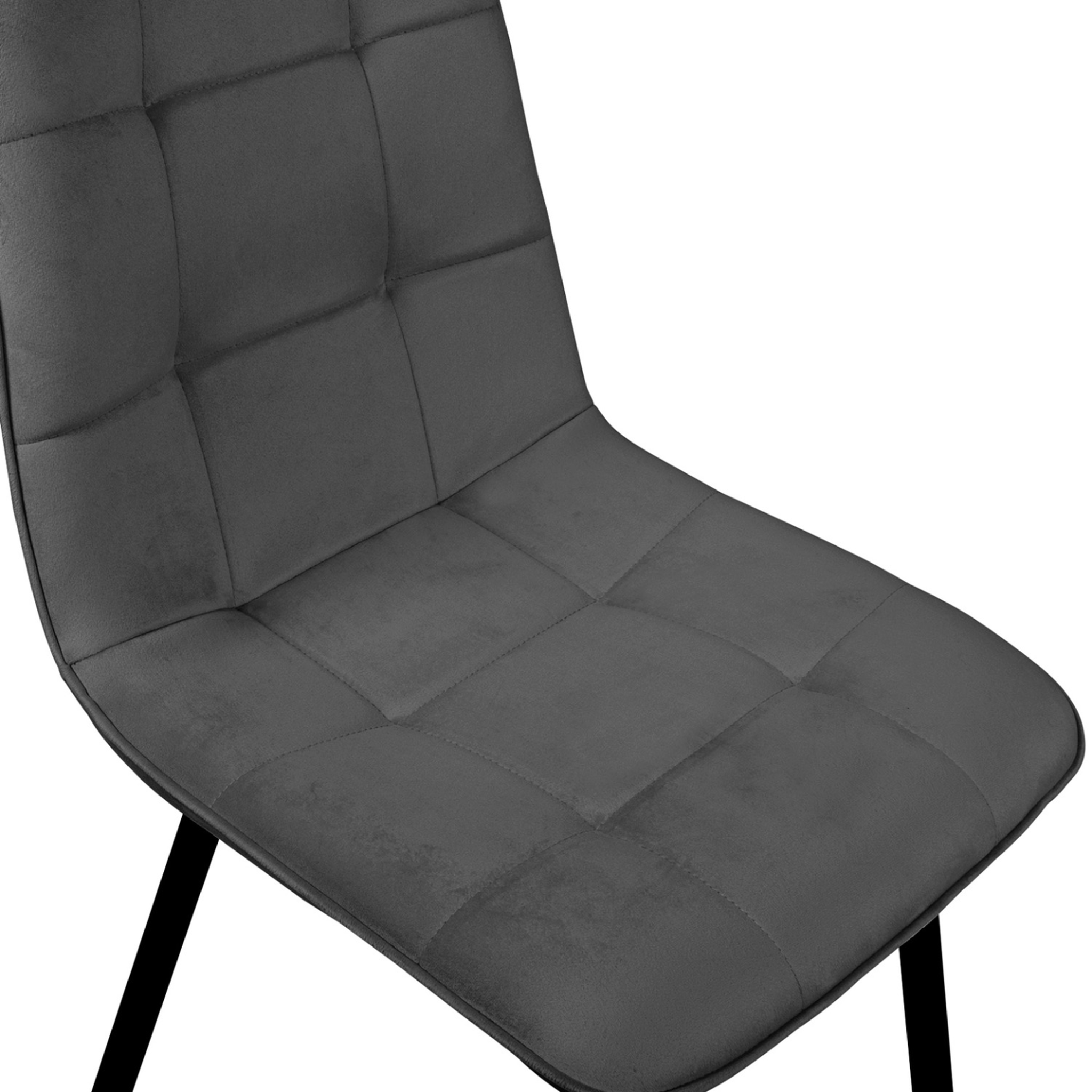 Voir la diapositive 6 : ID MARKET Lot de 4 chaises mila en velours mix color pastel bleu, gris clair, gris foncé, rose
