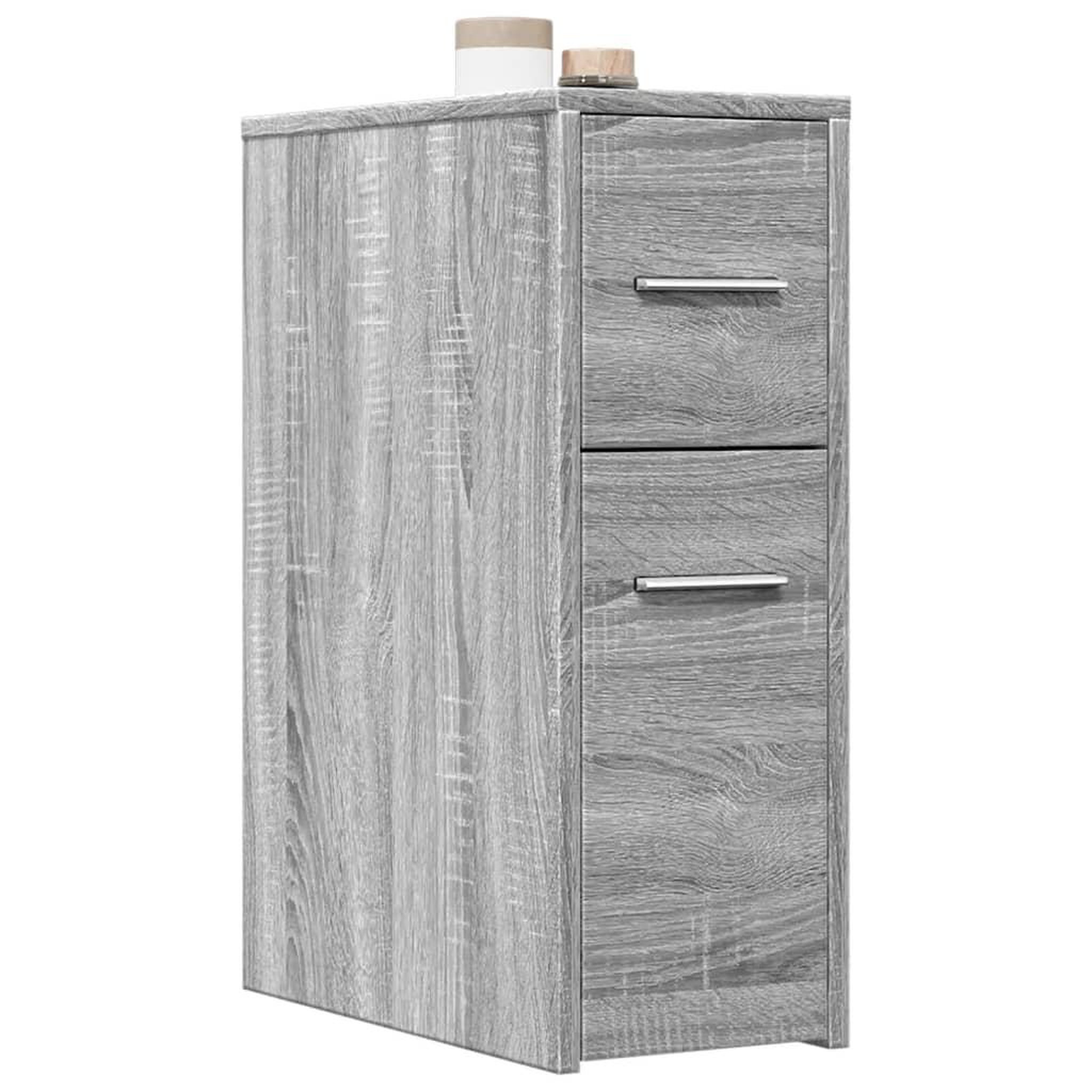 VIDAXL Armoire de salle de bain etroite avec roulettes sonoma gris
