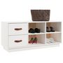 Voir la diapositive 4 : VIDAXL Banc a chaussures Blanc 100x34x45 cm Bois de pin massif