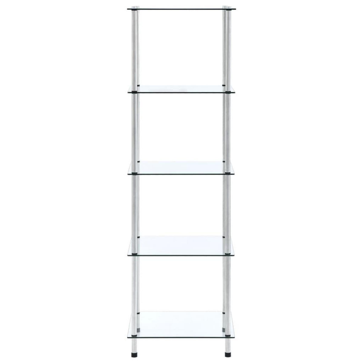 VIDAXL Etagere 5 niveaux Transparent 40x40x130 cm Verre trempe