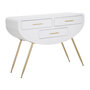 Voir la diapositive 1 : Paris Prix Console 3 Tiroirs Design  Venus  110cm Blanc & Or
