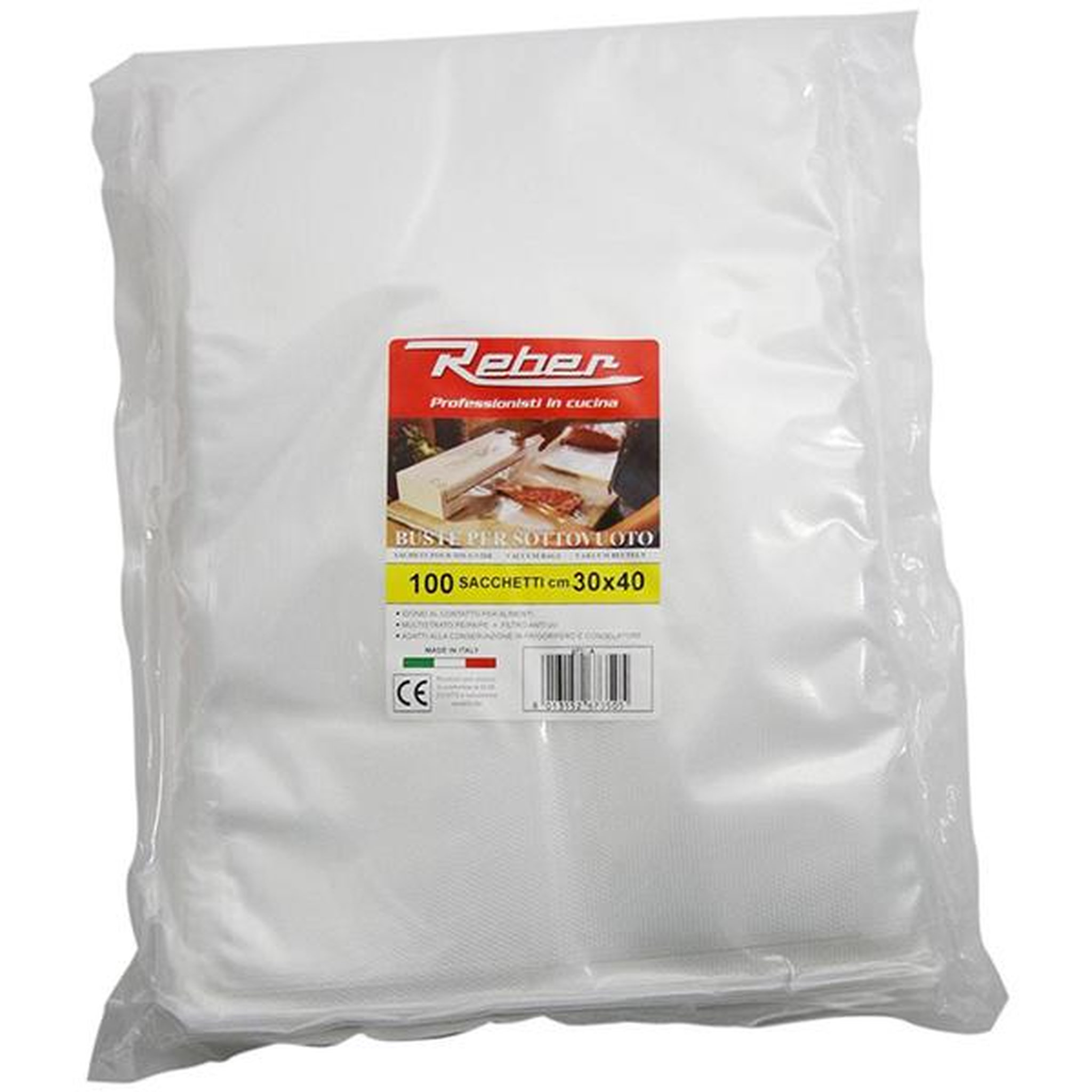 Reber Lot de 100 sacs 30x40 pour appareil à emballage sous vide 9701n et 9700n - 6735n