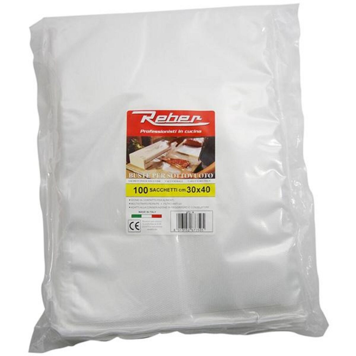 Reber Lot de 100 sacs 30x40 pour appareil à emballage sous vide 9701n et 9700n - 6735n