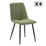 Voir la diapositive 1 : VS VENTA-STOCK Pack 4 chaises Sagi recouvertes de tissu vert
