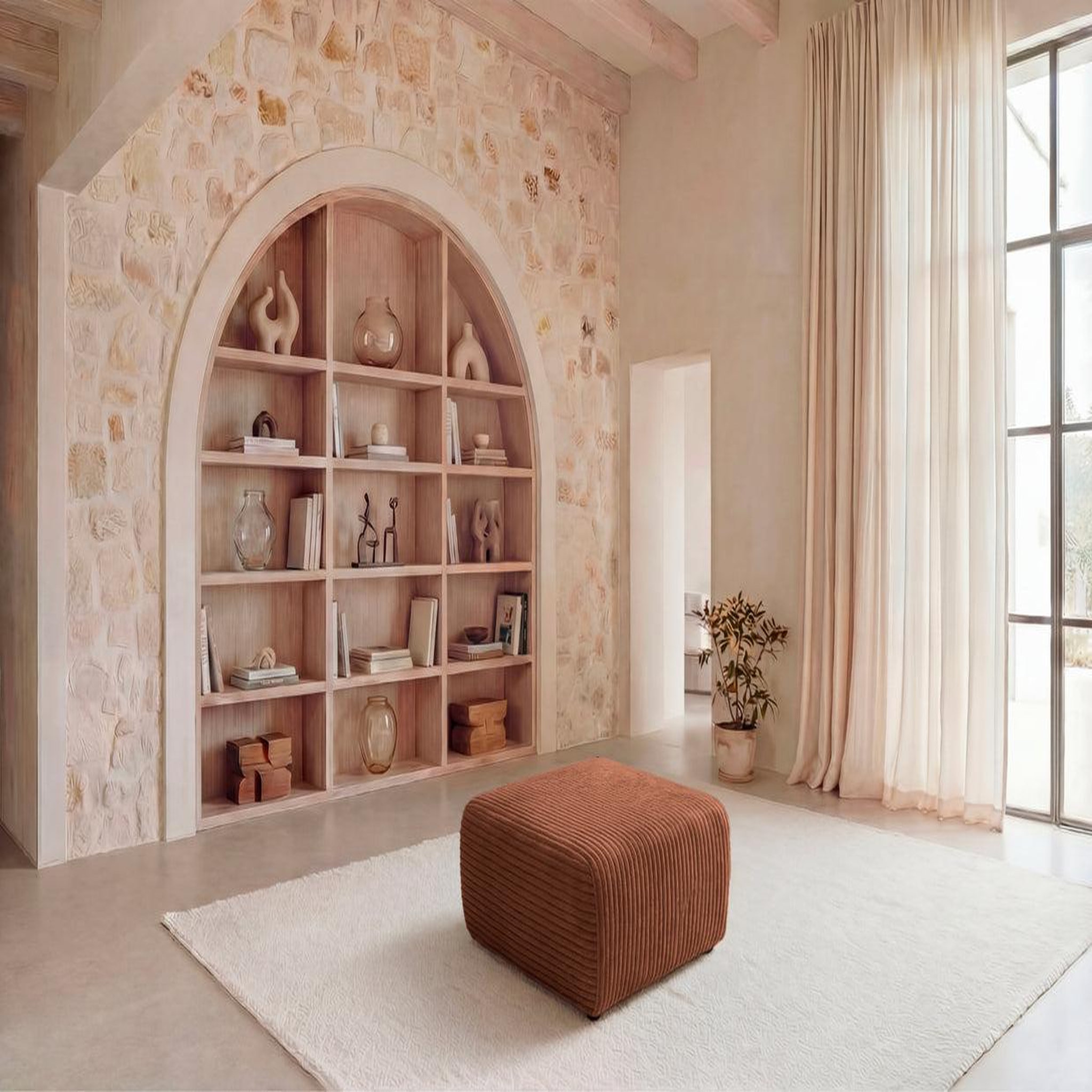 Voir la diapositive 2 : CASANOVA PARIS Elvis - pouf en gros velours côtelé 96x87x44
