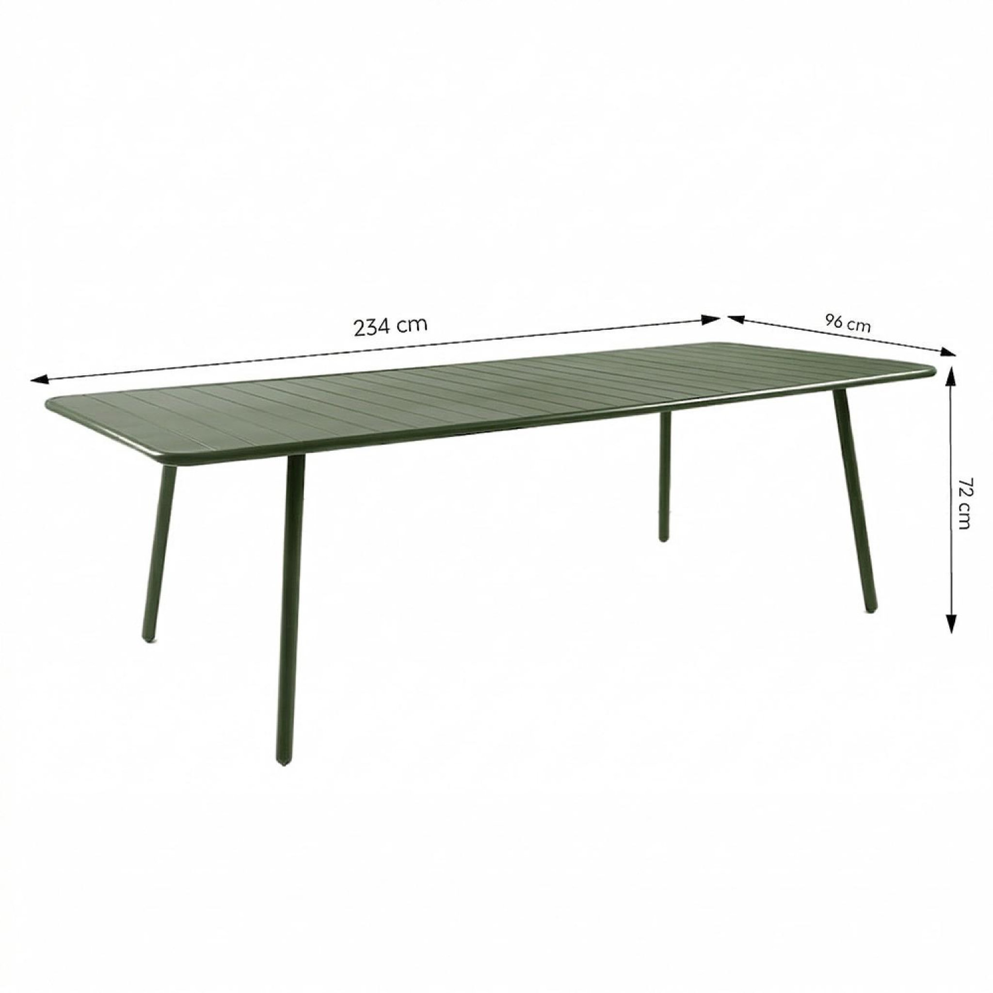 Voir la diapositive 3 : CONCEPT USINE Ensemble table de jardin 234 cm et 10 chaises vert bergame