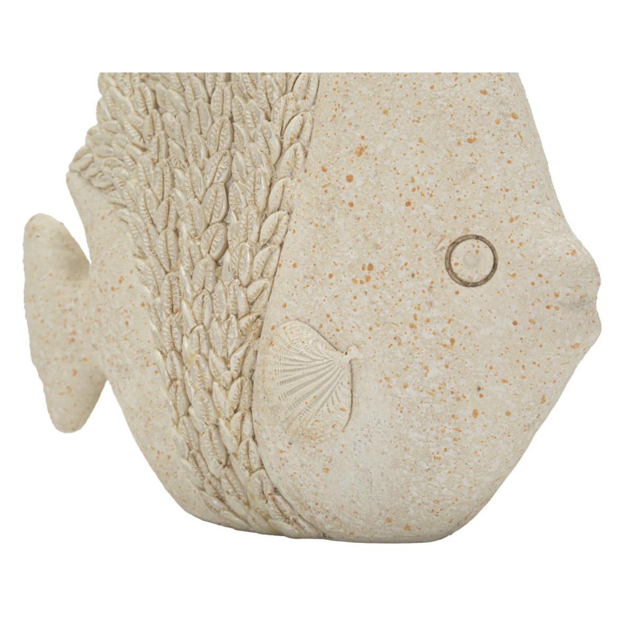 Voir la diapositive 4 : Paris Prix Statuette poisson en résine  sand  16cm beige