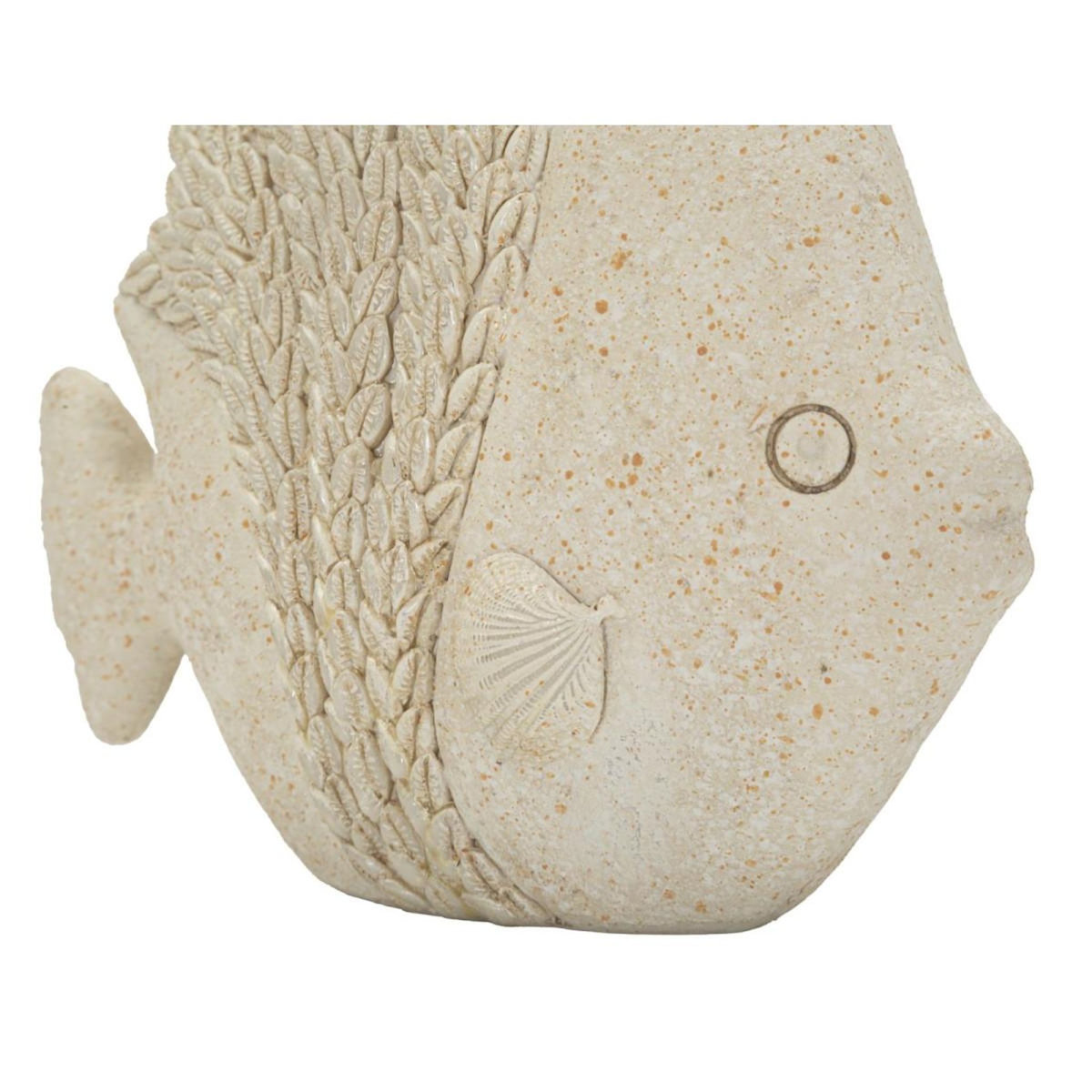 Paris Prix Statuette Poisson en Résine  Sand  16cm Beige