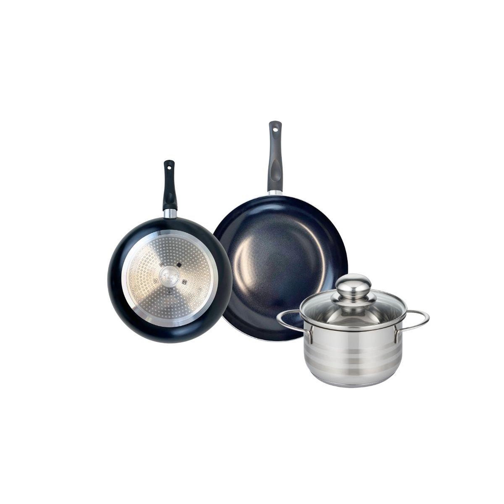 ELO Ensemble de 2 poêles de cuisson 20 et 24 cm et 1 faitout 16 cm elo prima brillant