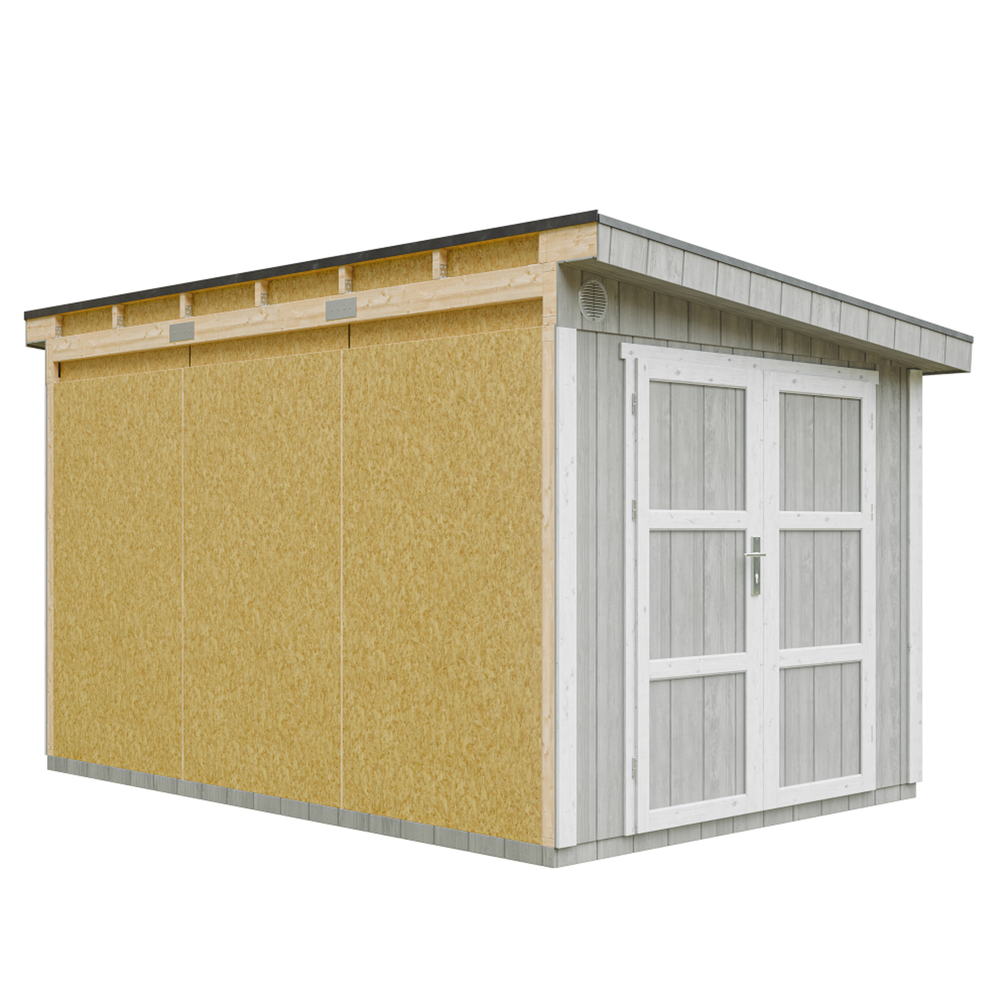 Voir la diapositive 1 : TIMBELA Abri de jardin qualité premium 8,68 m² h231x248x412 cm avec plancher et paroi latérale m939
