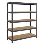 BRIXO Etagère de Garage 5 tablettes Bois MDF 120xP45xH180 cm Charges lourdes 300Kg Structure Acier Rangement Rayonnage BRIXO