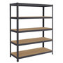 Voir la diapositive 1 : BRIXO Etagère de Garage 5 tablettes Bois MDF 120xP45xH180 cm Charges lourdes 300Kg Structure Acier Rangement Rayonnage BRIXO