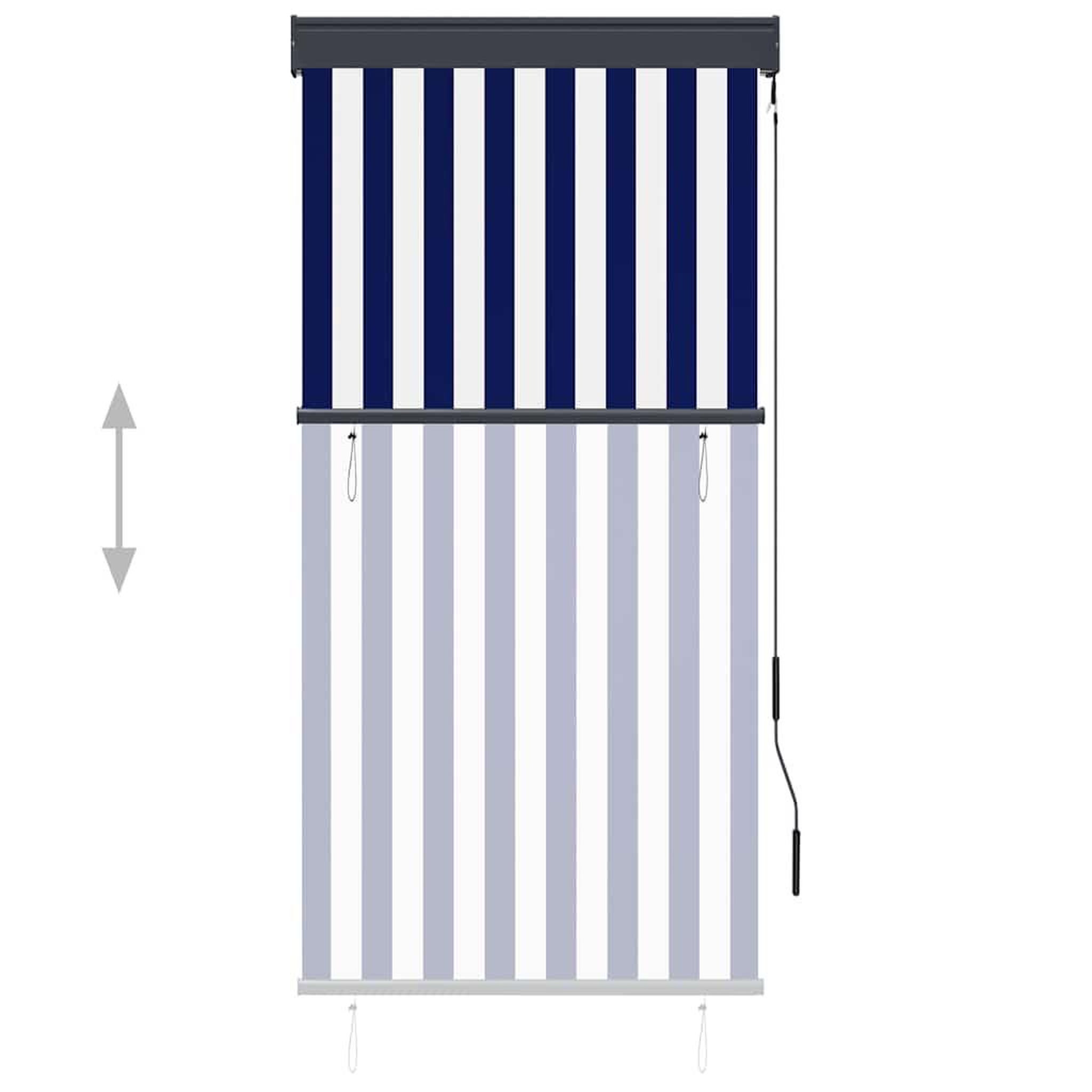 Voir la diapositive 3 : VIDAXL Store roulant d'exterieur 80x250 cm Bleu et blanc