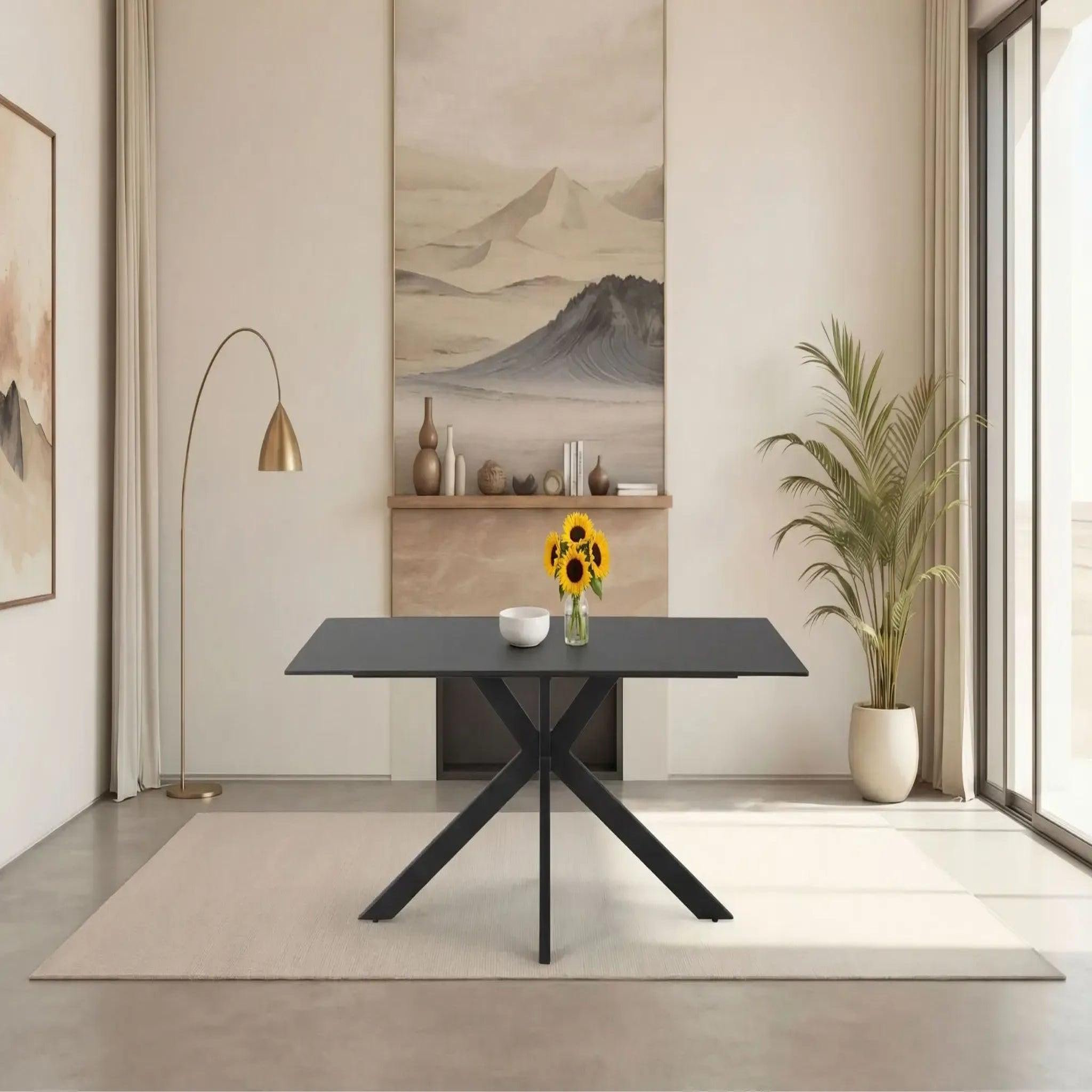Voir la diapositive 2 : CASANOVA PARIS Rami - table à manger rectangulaire 180cmpieds en métal noir