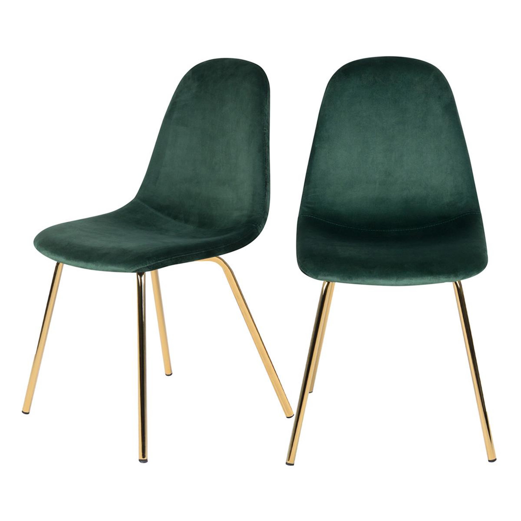 Voir la diapositive 1 : Rendez vous déco Lot de 2 chaises en velours vert - Skuli