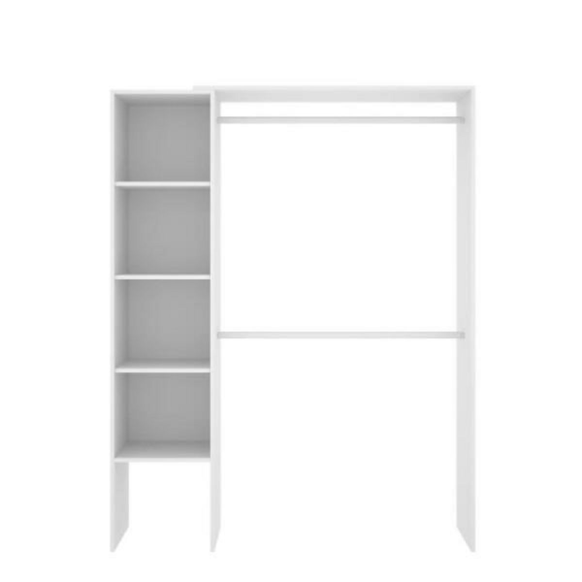 MARKET24 Dressing extensible - Blanc mélaminé - 1 colonne et 2 penderies - L139.5 x P40 x H187 cm