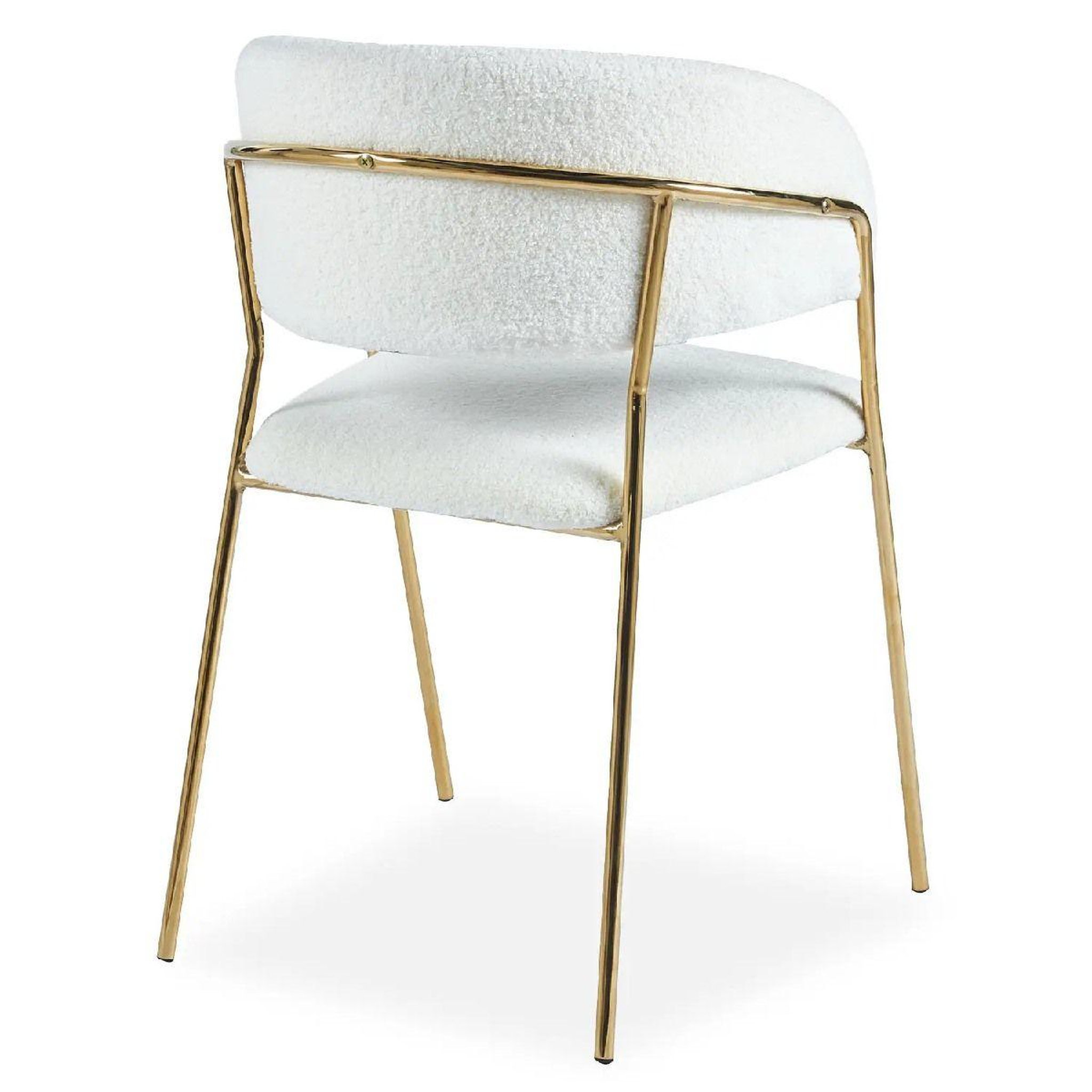 Voir la diapositive 4 : Paris Prix Lot de 8 chaises en bouclette  batora  79cm crème & or