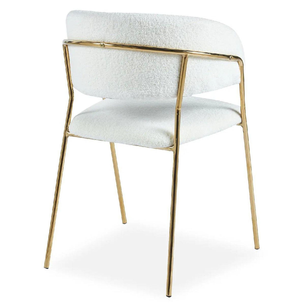 Paris Prix Lot de 8 Chaises en Bouclette  Batora  79cm Crème & Or