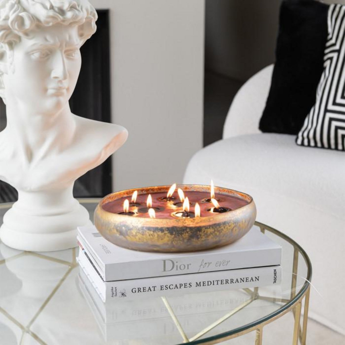 Paris Prix Bougie Parfumée Ronde  M-Chic  37cm Oud & Amber