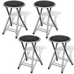 VIDAXL Tabourets de pliables lot de 4 similicuir