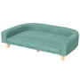 Voir la diapositive 1 : PAWHUT Canapé chien lit pour chien design scandinave coussin déhoussable dim 98L x 67l x 25H cm pieds bois tissu polyester vert
