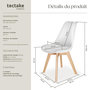Voir la diapositive 6 : tectake Ensemble de chaises de salle à manger avec siège rembourré blanc/blanc Lot de 4