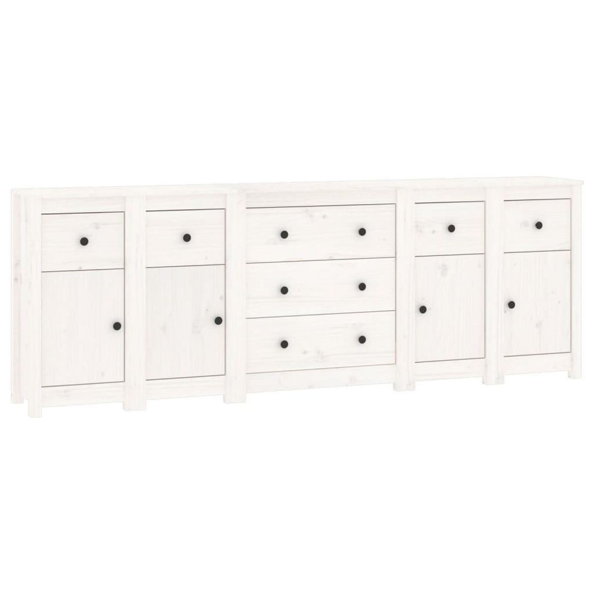 VIDAXL Buffet Blanc 230x35x80 cm Bois massif de pin