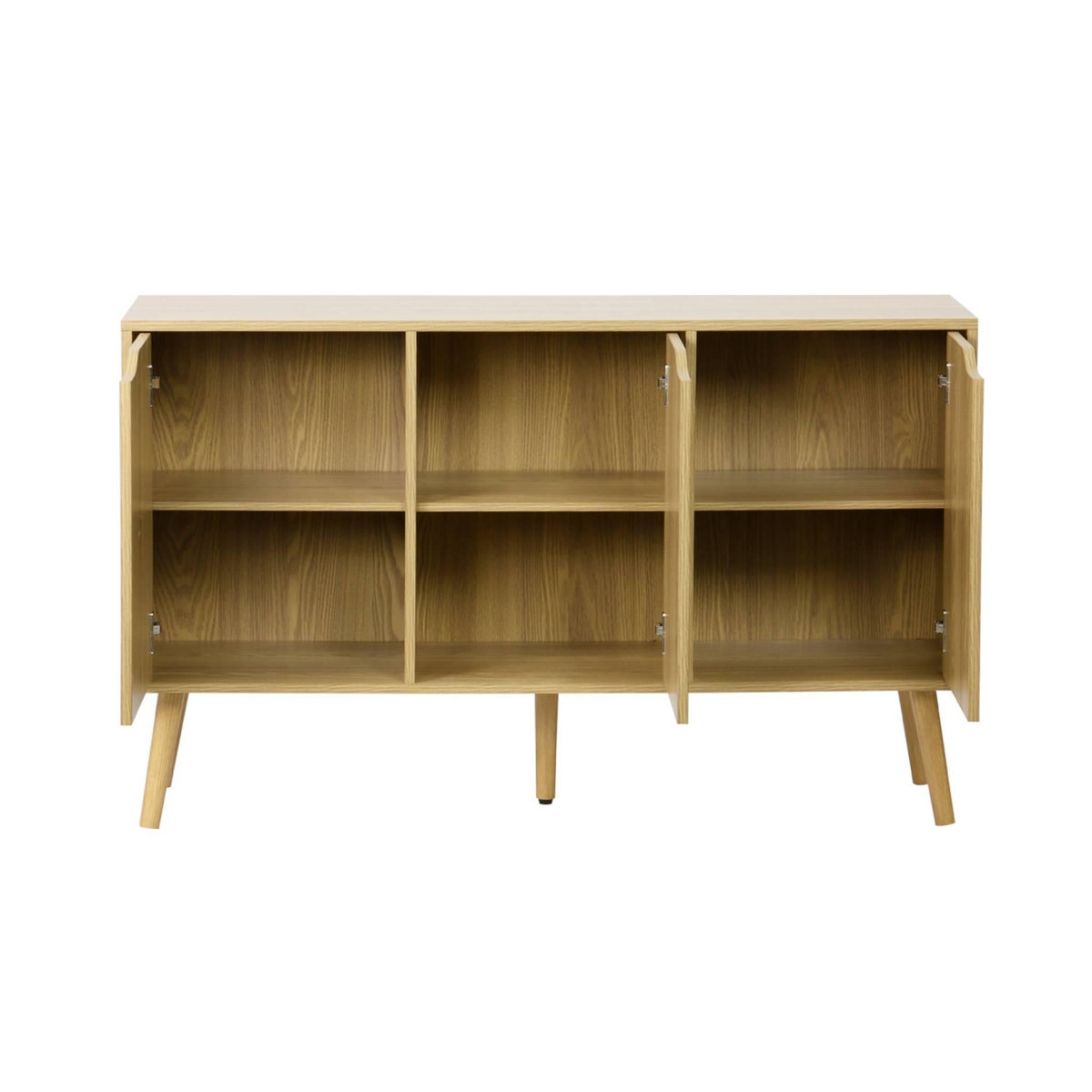 SWEEEK Buffet de rangement effet frêne 3 portes et 3 étagères. buffet bas. 120cm
