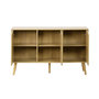 Voir la diapositive 6 : SWEEEK Buffet de rangement effet frêne 3 portes et 3 étagères. buffet bas. 120cm