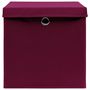 Voir la diapositive 4 : VIDAXL Boîtes de rangement 4 pcs Rouge fonce 32x32x32 cm Tissu