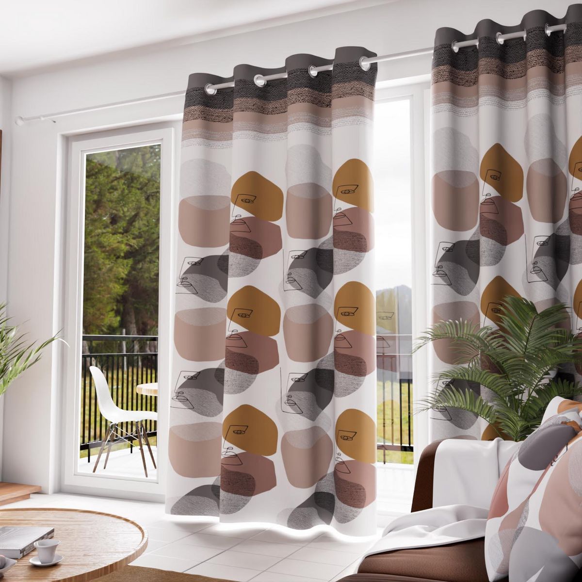 SOLEIL D'OCRE Rideau à oeillets 135x250 MODERN, par Soleil d'Ocre