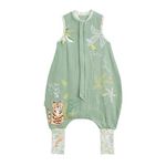 Petit Béguin Turbulette d'été en gaze de coton avec pieds retroussables Kanha. Coloris disponibles : Vert