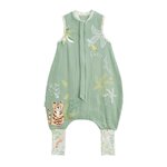 Petit Béguin Turbulette d'été en gaze de coton avec pieds retroussables Kanha. Coloris disponibles : Vert