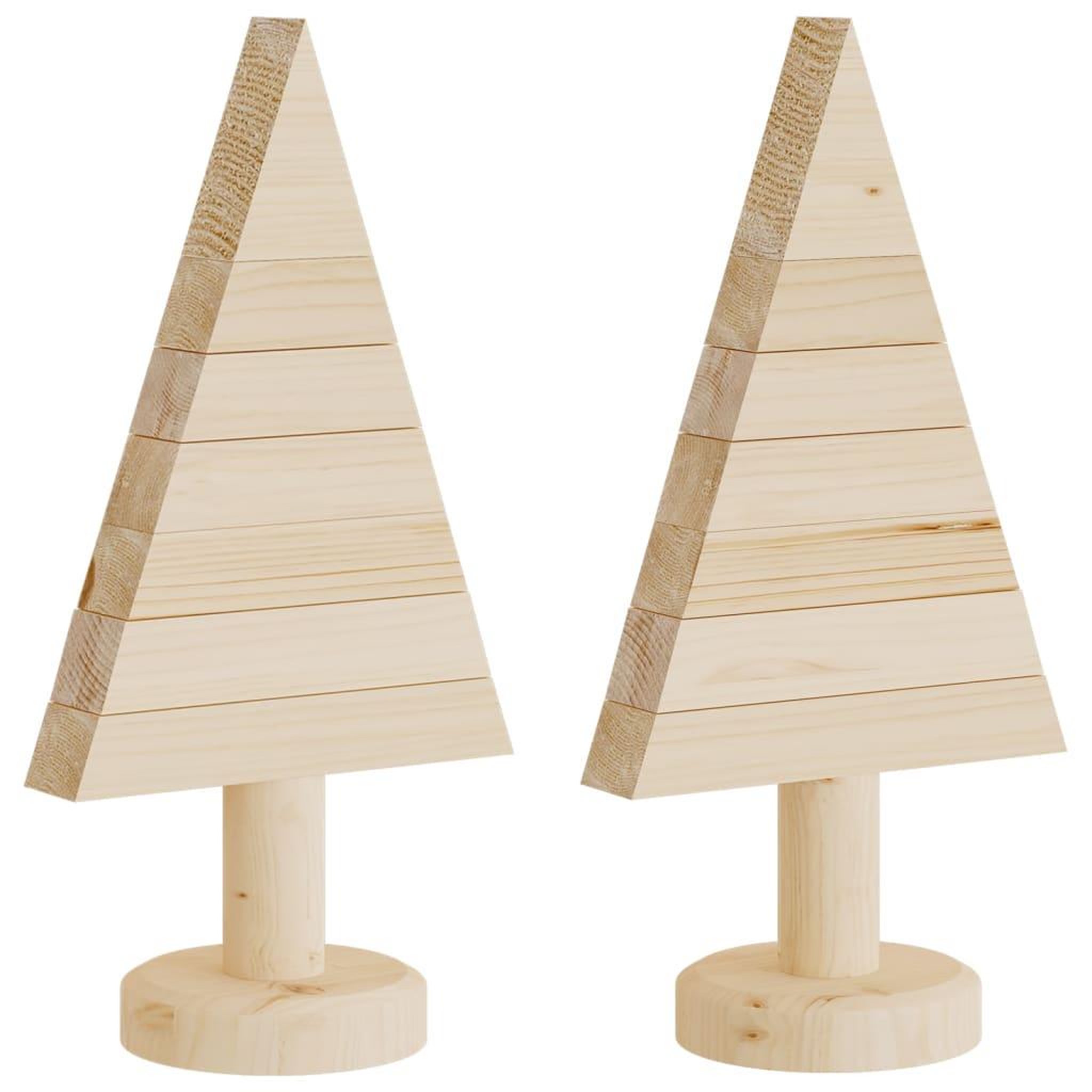 Voir la diapositive 2 : VIDAXL Arbres de Noël en bois pour decoration 2 pcs 30 cm pin massif