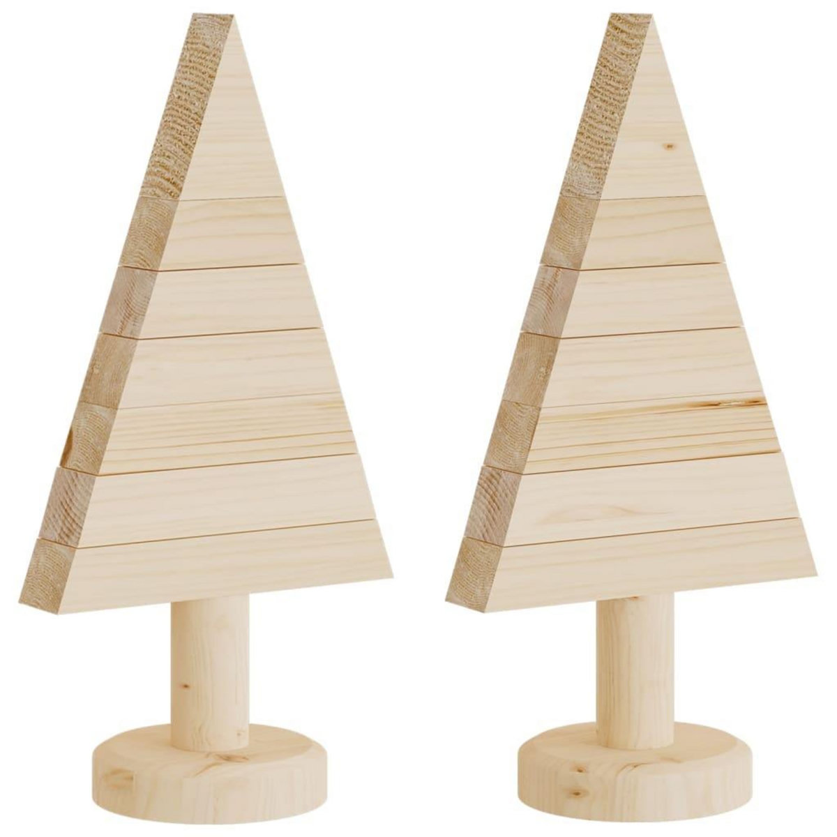 VIDAXL Arbres de Noël en bois pour decoration 2 pcs 30 cm pin massif
