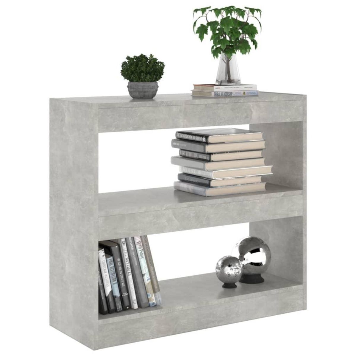 VIDAXL Bibliotheque/Separateur de piece Gris beton 80x30x72 cm