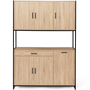 Voir la diapositive 3 : ID MARKET Buffet de cuisine 120 CM DETROIT meuble 6 portes design industriel + tiroir