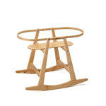 COMBELLE Support de Couffin à Bascule LAURA en Vernis Naturel - Meuble de Puériculture Artisanale