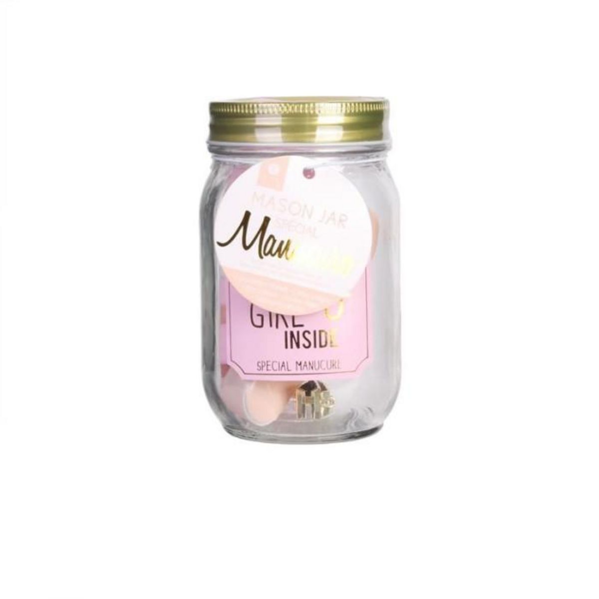 Paris Prix Mason Jar  Beauté Manucure  13cm Rose