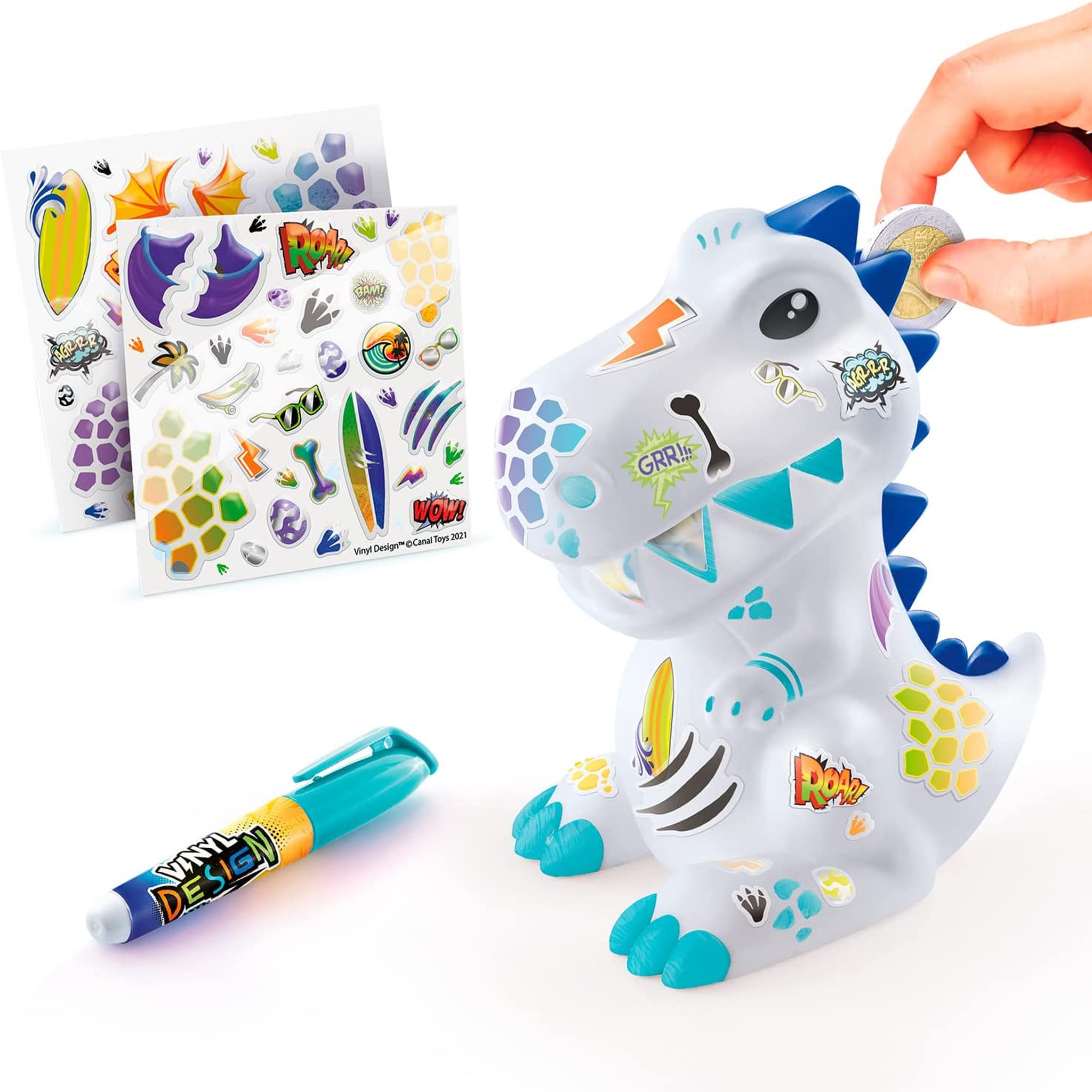 Voir la diapositive 3 : CANAL TOYS Déco Dinosaure Kit - Tirelire Phosphorescente